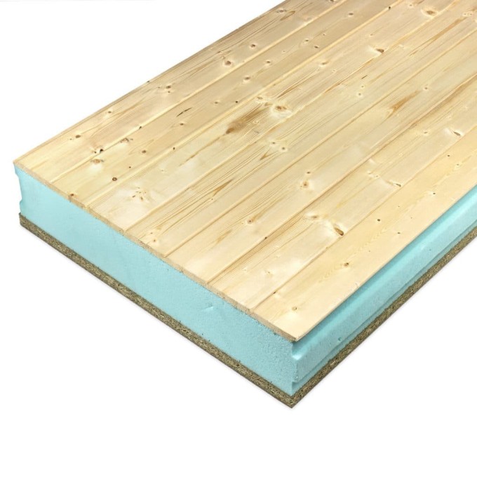 Panel Sandwich de madera con Friso de Abeto